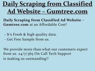 Daily Scraping from Classified Ad Website – Gumtree.com