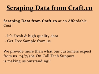 Scraping Data from Craft.co