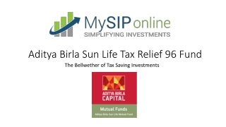 Overview on ABSL Tax Relief 96 Fund