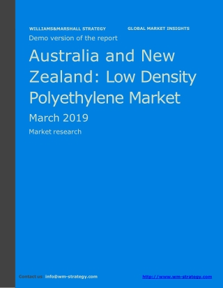 WMStrategy Demo Australia And New Zealand Low Density Polyethylene Market March 2019