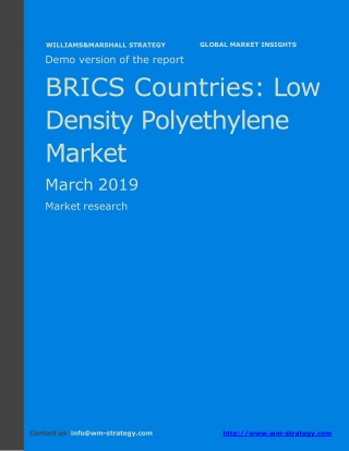 WMStrategy Demo BRICS Countries Low Density Polyethylene Market March 2019