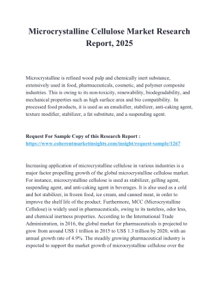 microcrystalline cellulose market