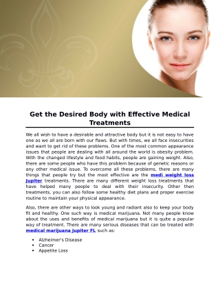 Get the Desired Body with Effective Medical Treatments