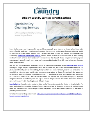 Efficient Laundry Services in Perth Scotland