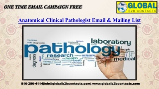 Anatomical Clinical Pathologist Email & Mailing List