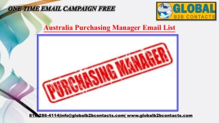 Australia Purchasing Manager Email List