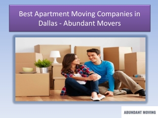Best Apartment Moving Companies in Dallas - Abundant Movers