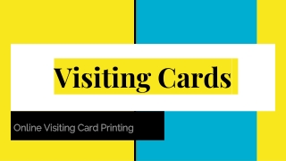 Online Visiting Card Printing