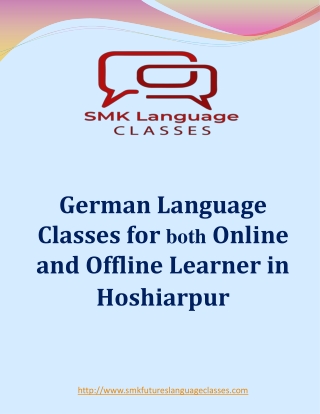 Online and Offline German Language Learning Classes in Hoshiarpur