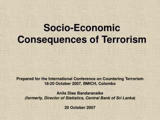 Socio-Economic Consequences of Terrorism