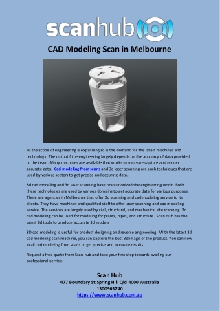 CAD Modeling Scan in Melbourne