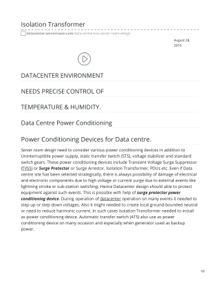 Power Conditioning Devices for Data centre. #surgeprotector