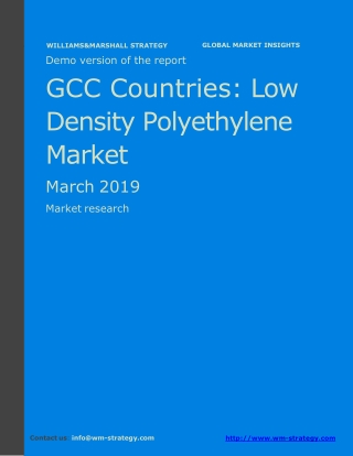 WMStrategy Demo GCC Countries Low Density Polyethylene Market March 2019