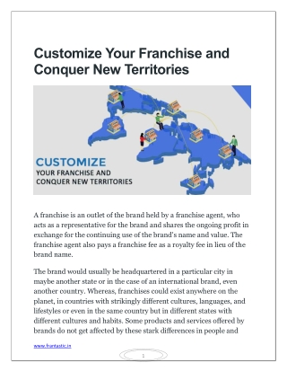 Customize Your Franchise and Conquer New Territories