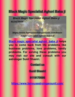 Black Magic Specialist Aghori Baba ji