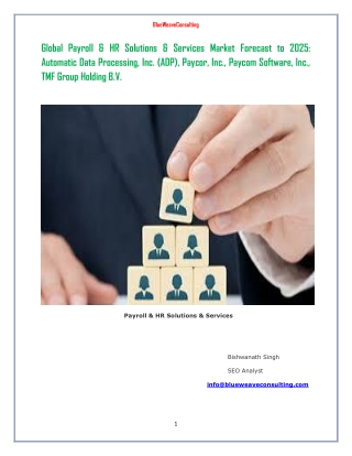 Payroll & HR Solutions & Services Market 2019