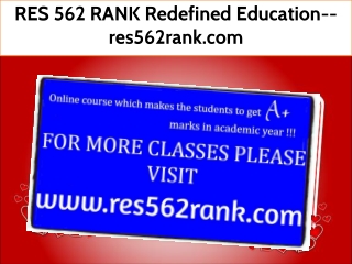 RES 562 RANK Redefined Education--res562rank.com