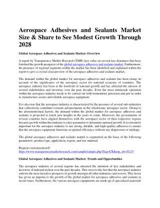Aerospace Adhesives and Sealants Market Size & Share to See Modest Growth Through 2028