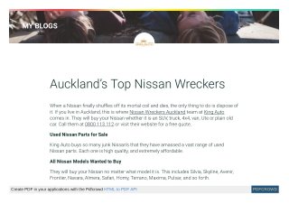 Auckland’s Top Nissan Wreckers