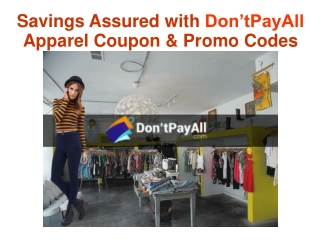 Savings Assured with Don’tPayAll Apparel Coupon & Promo Codes