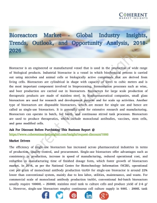 Bioreactors Market - Global Industry Insights, Trends, Outlook, and Opportunity Analysis, 2018-2026