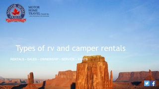 Types of rv and camper rentals