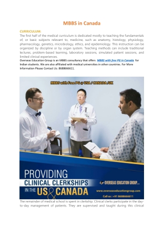 MBBS in Canada | Overseas Education Group