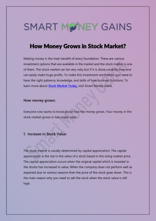 How Money Grows in Stock Market?