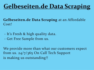 Gelbeseiten.de Data Scraping