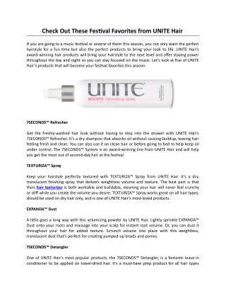 Check Out These Festival Favorites from UNITE Hair