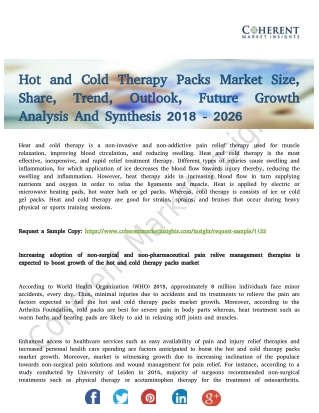 Hot and Cold Therapy Packs Market to Experience Significant Growth By 2026