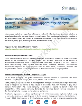 Intramucosal Implants Market Size, Statistics, Industry Growth, Value Chain, Trends And Forecast To 2026