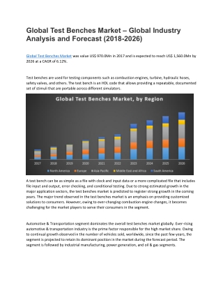 Global Test Benches Market – Global Industry Analysis and Forecast (2018-2026)