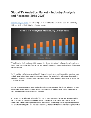 Global TV Analytics Market – Industry Analysis and Forecast (2018-2026)