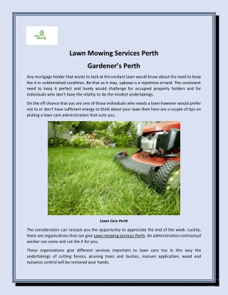 Lawn Mowing Services Perth || Gardeners Perth