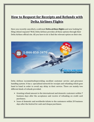 How to Request for Receipts and Refunds with Delta Airlines Flights