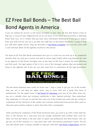 EZ Free Bail Bonds – The Best Bail Bond Agents in America