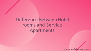 Difference between hotel rooms and apartments