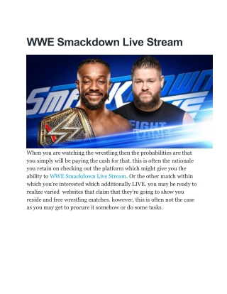 WWE Smackdown Live Stream