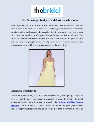 Best Store to get Designer Bridal Attires in Brisbane