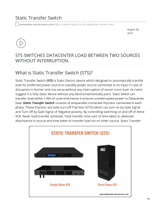 Static Transfer Switch (STS) #statictransferswitch