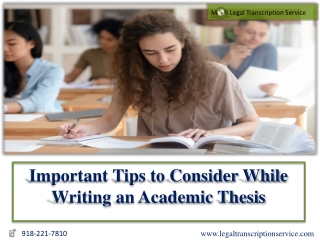 Important Tips to Consider While Writing an Academic Thesis