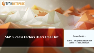 SAP SuccessFactors Users Email List | SAP Customers Database