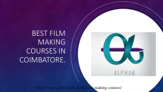 Best Film Making Courses In Coimbatore.