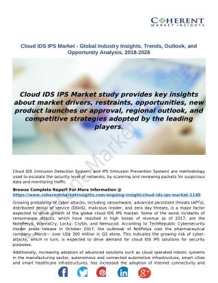 Cloud IDS IPS Market - Global Industry Insights, Trends, Outlook, and Opportunity Analysis, 2018-2026