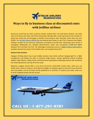 Ways to fly in business class at discounted rates with JetBlue airlines