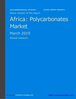 WMStrategy Demo Africa Polycarbonates Market March 2019