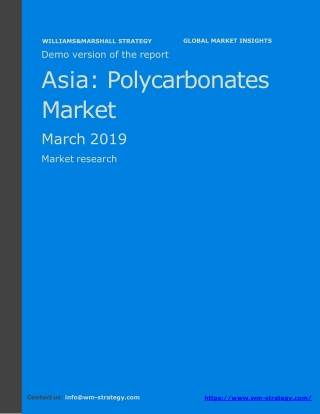 WMStrategy Demo Asia Polycarbonates Market March 2019