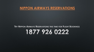 Try Nippon Airways Reservations this time for Flight Bookings