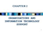 ORGANIZATIONS AND INFORMATION TECHNOLOGY SUPPORT